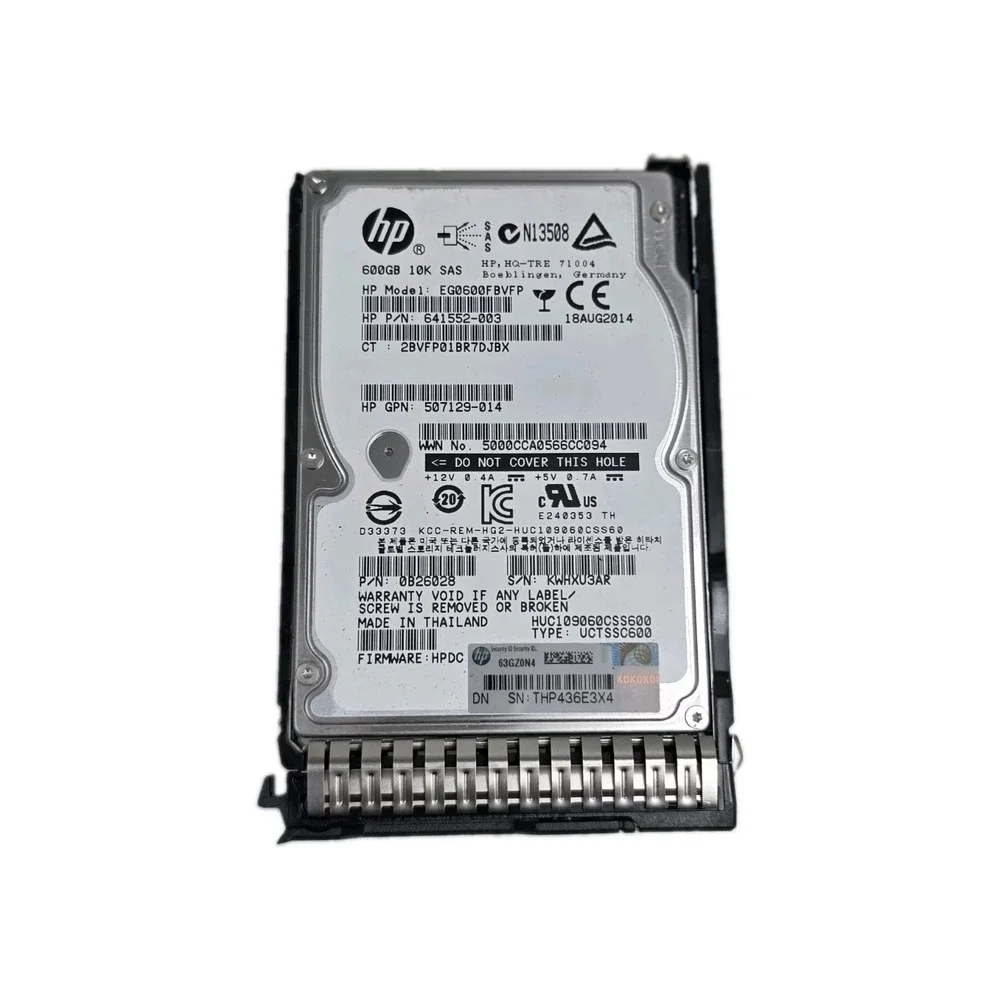 HP EG0600FBVFP 641552-003 653957-001 600GB 10K 2.5